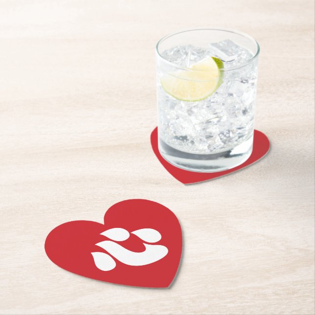 Japanese Shin Kanji Kokoro Heart 心 Paper Coaster (Insitu)