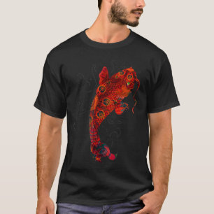 Japanese Shirt Koi Fish with Red Blue Orange Tee