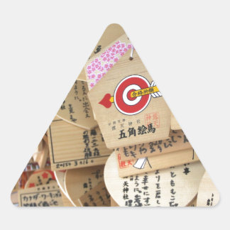 Japanese Shrine Wooden Dedications Triangle Sticker