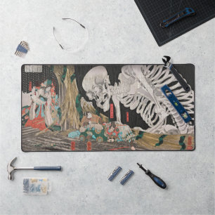 Japanese Skeleton Spectre Ukiyo-e Desk Mat