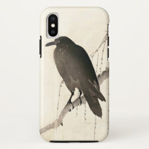 Japanese sketch of a raven iPhone XS case