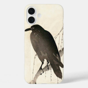Japanese sketch of a raven iPhone 16 plus case
