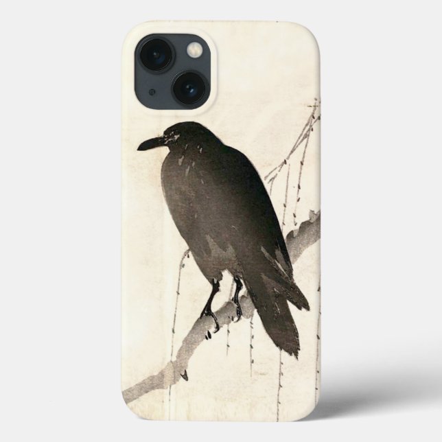Japanese sketch of a raven Case-Mate iPhone case (Back)