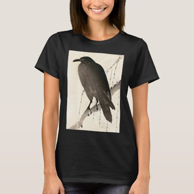 Japanese sketch of a raven T-Shirt (Front)
