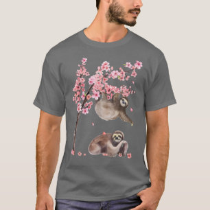 Japanese Sloth Cherry Blossom Flower Sakura Tree V T-Shirt