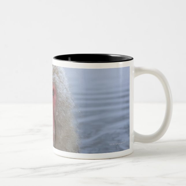 Japanese Snow Monkey in hotspring Two-Tone Coffee Mug (Right)