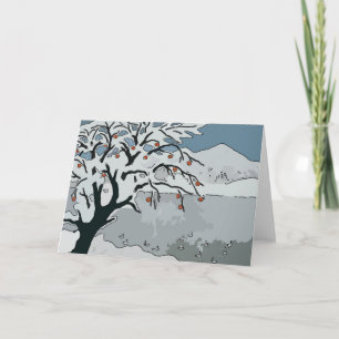 Japanese Snow & Mountain Holiday Card