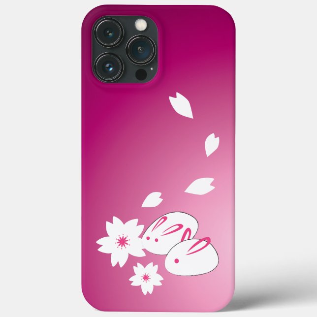 Japanese Snow Rabbits and Sakura Case-Mate iPhone Case (Back)