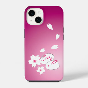 Japanese Snow Rabbits and Sakura iPhone 14 Case