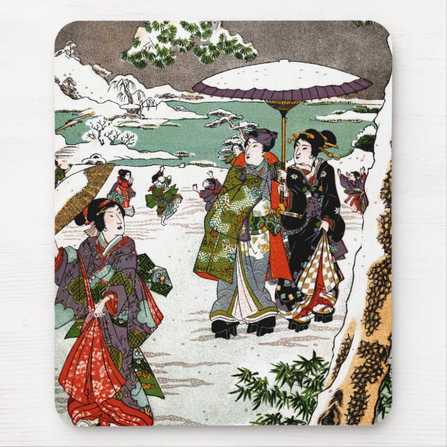 Japanese Snowscape Mouse Mat (Front)