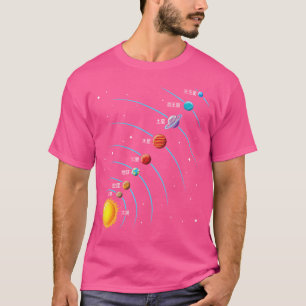 Japanese Solar System Shirt Planet Orbits Space As