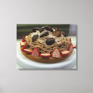 Japanese Spaghetti & Strawberry Cake Canvas Print