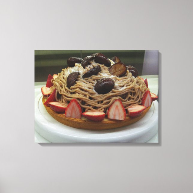 Japanese Spaghetti & Strawberry Cake Canvas Print (Front)