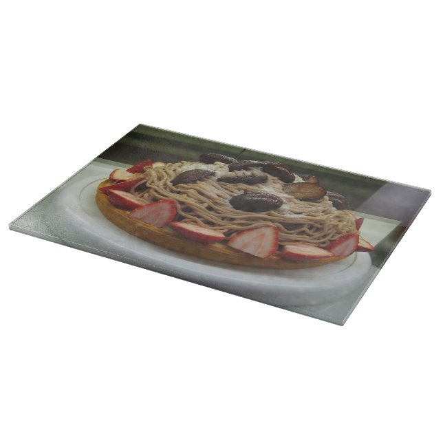 Japanese Spaghetti & Strawberry Cake Cutting Board (Corner)