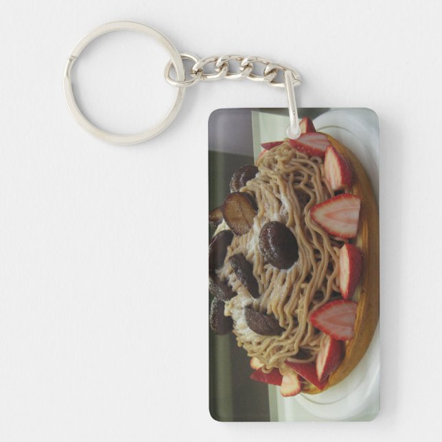 Japanese Spaghetti & Strawberry Cake Key Ring (Front)