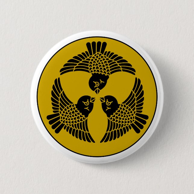 Japanese Sparrow Crest 6 Cm Round Badge (Front)