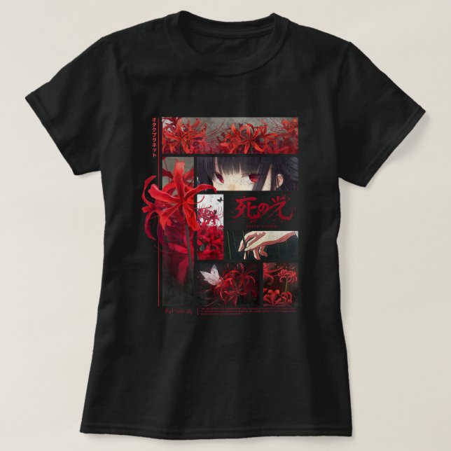 Japanese Spider Lilies Anime Flower Aesthetic T-Shirt (Design Front)