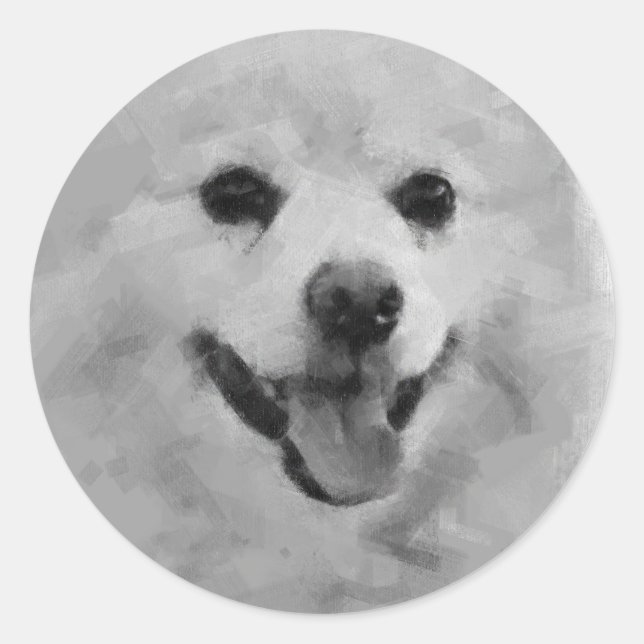 Japanese Spitz Classic Round Sticker (Front)