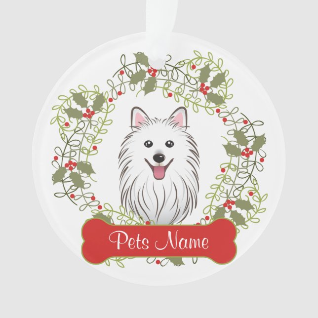Japanese Spitz Customisable Ornament (Front)