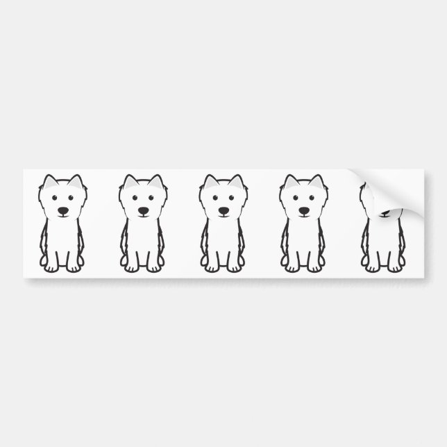 Japanese Spitz Dog Cartoon Bumper Sticker (Front)