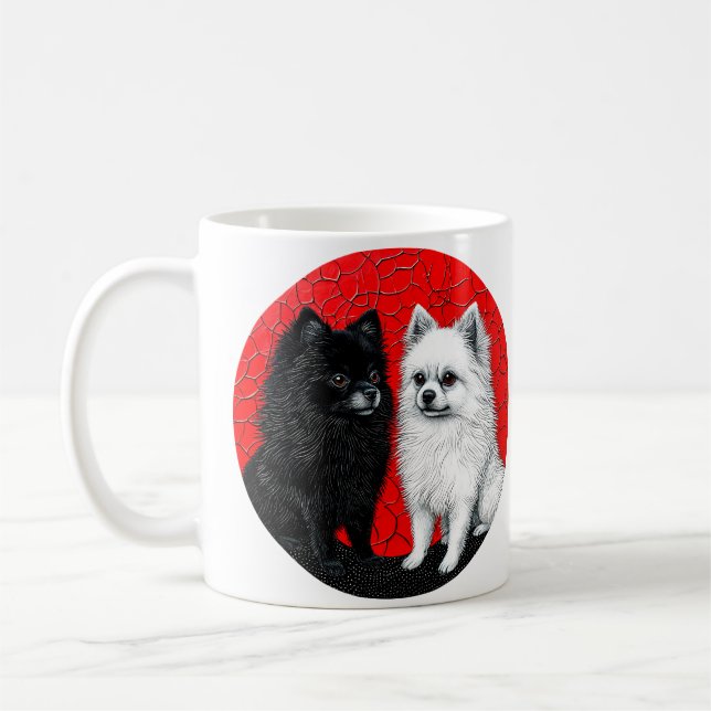 Japanese spitz dog coffee mug (Left)