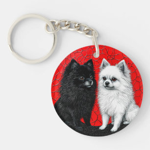 Japanese spitz dog key ring