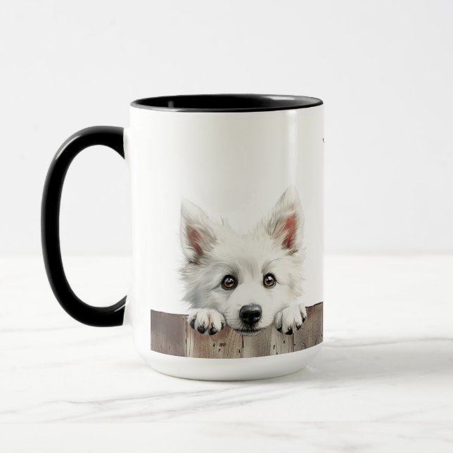 Japanese Spitz Dog Mug (Left)