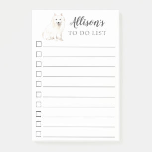 Japanese Spitz Dog Personalised To Do List Post-it Notes