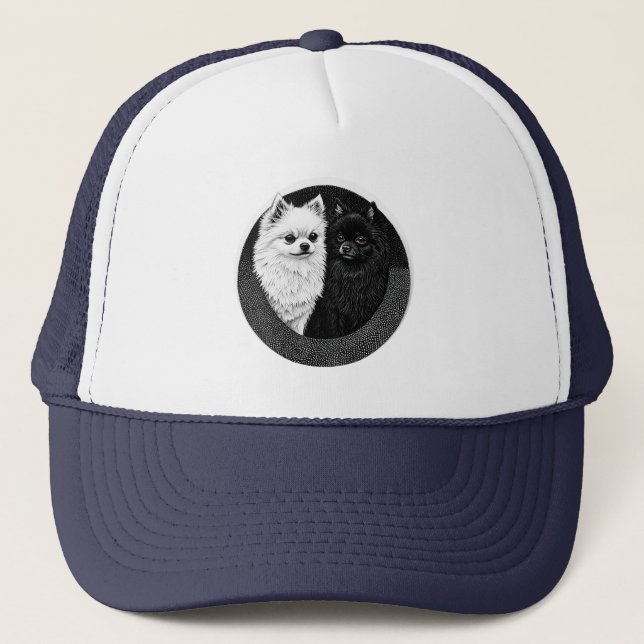 Japanese spitz dog trucker hat (Front)