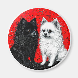 Japanese spitz dogs magnet