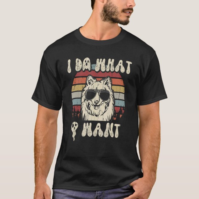 Japanese Spitz Says I Do What I Want Halloween Ret T-Shirt (Front)