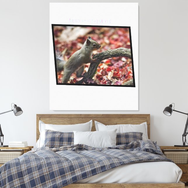 Japanese Squirrel Canvas Print (Insitu(Bedroom))