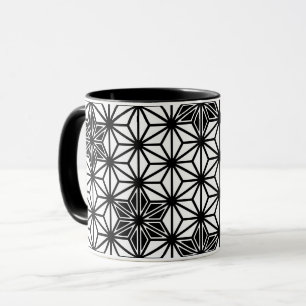 Japanese Star pattern - white and black Mug