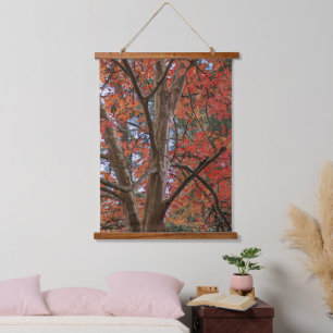 Japanese Stewartia with Colorful Autumn Leaves Hanging Tapestry