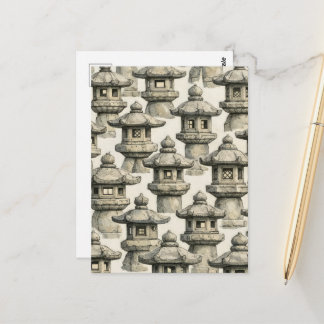Japanese Stone Lantern Garden Postcard