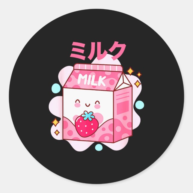 Japanese Strawberry Milk - Nk Strawberry Milk Shak Classic Round Sticker (Front)