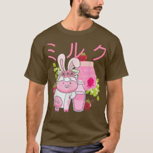 Japanese Strawberry Milk Pop Art Design T-Shirt