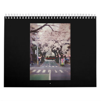 Japanese Street Art Photography Cherry Blossoms Calendar