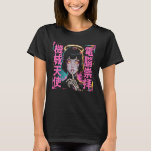 Japanese Streetwear Cyberpunk Angel Girl Y2K Manga T-Shirt