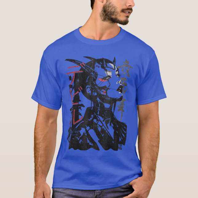 Japanese Streetwear Cyberpunk Y2Kechwear Retro Man T-Shirt (Front)