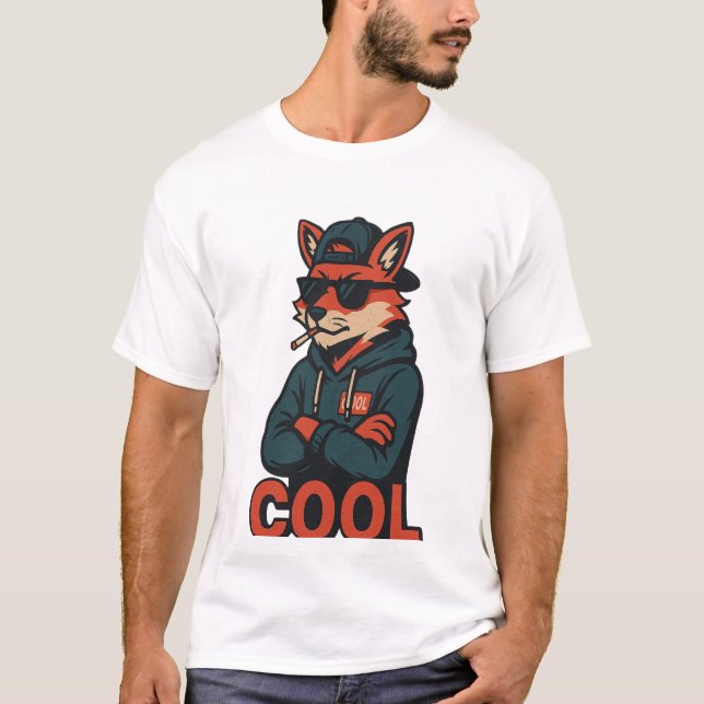 Japanese Streetwear Fox - COOL Urban Anime  T-Shirt (Front)