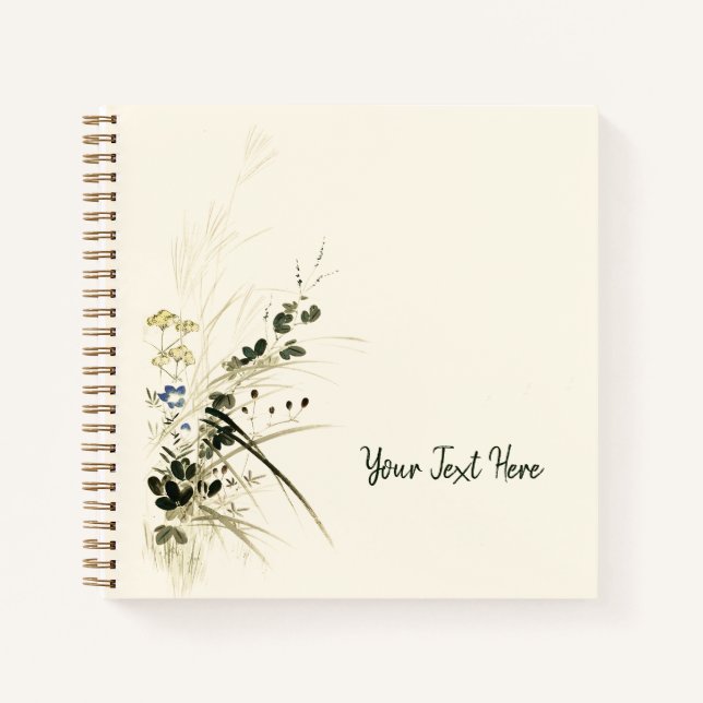 Japanese Style Autumnal Grasses Notebook (Front)