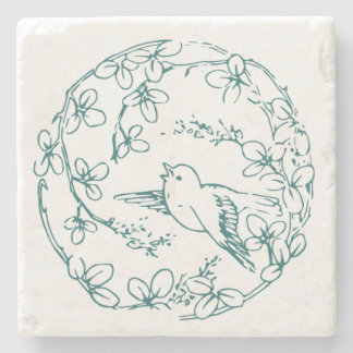 Japanese Style Bird Stone Coaster