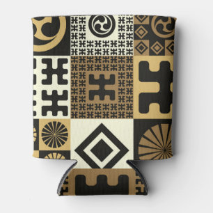 Japanese style, black gold seamless patterns. can cooler