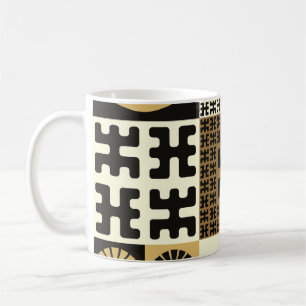 Japanese style, black gold seamless patterns. coffee mug