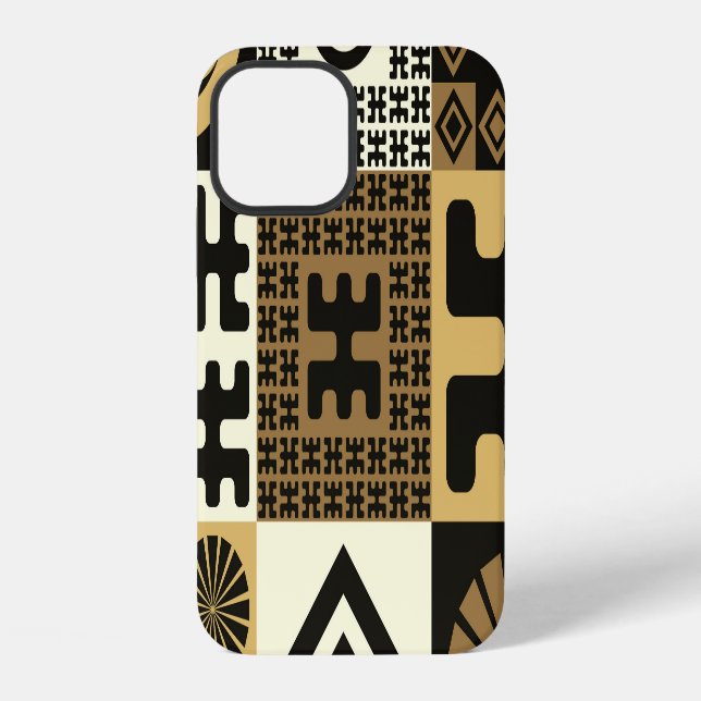 Japanese style, black gold seamless patterns. iPhone case (Back)