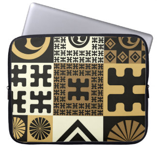 Japanese style, black gold seamless patterns. laptop sleeve
