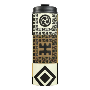 Japanese style, black gold seamless patterns. thermal tumbler
