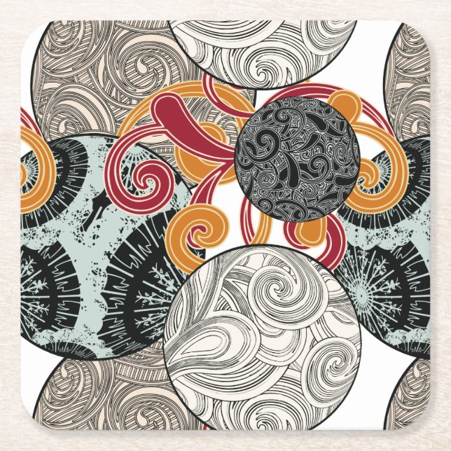 Japanese style coaster with balls and swirls (Front)