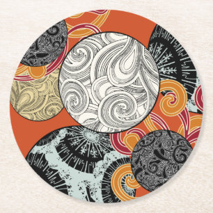 Japanese style coaster with red background